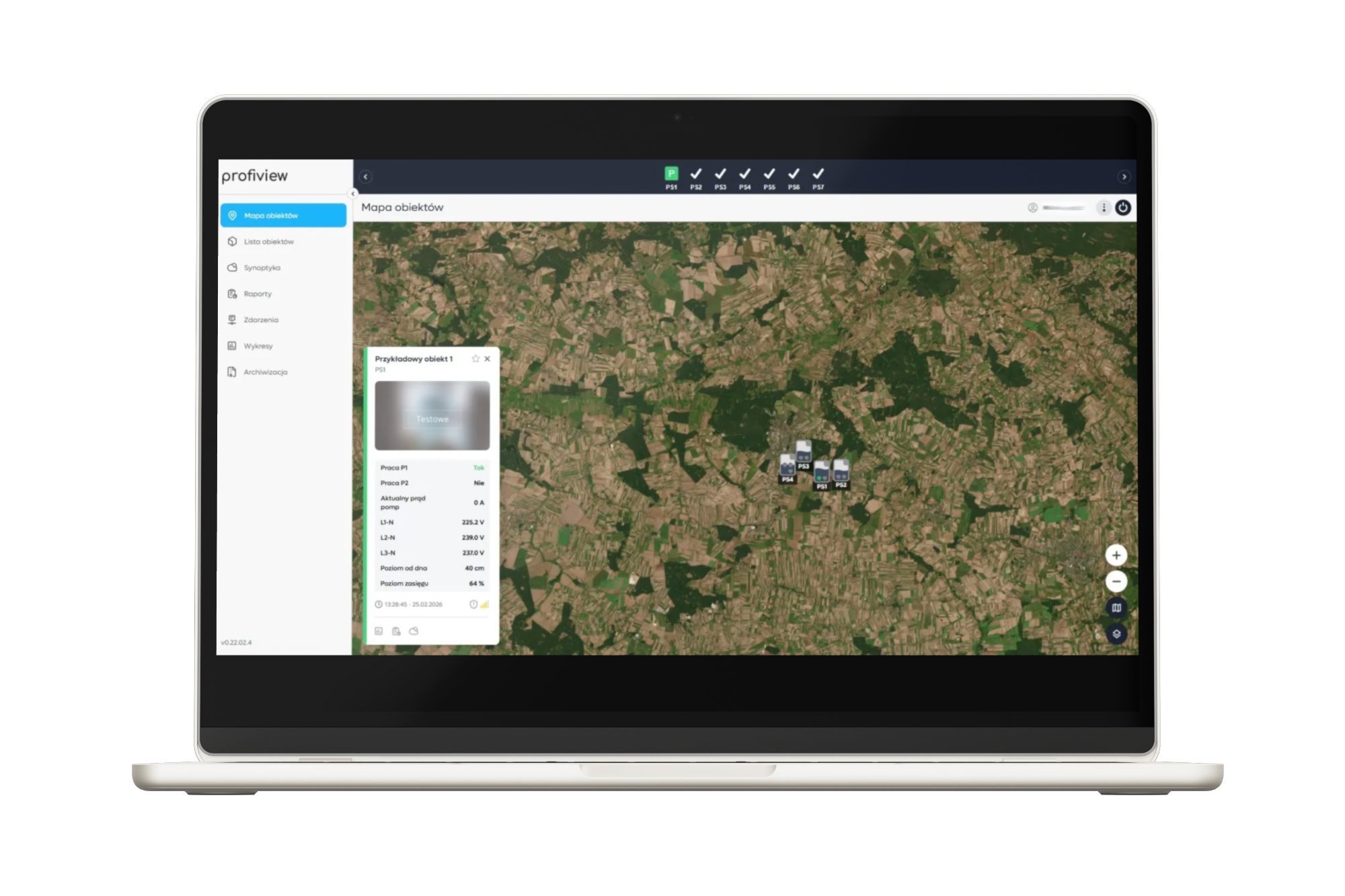 Laptop z aplikacją Profiview
