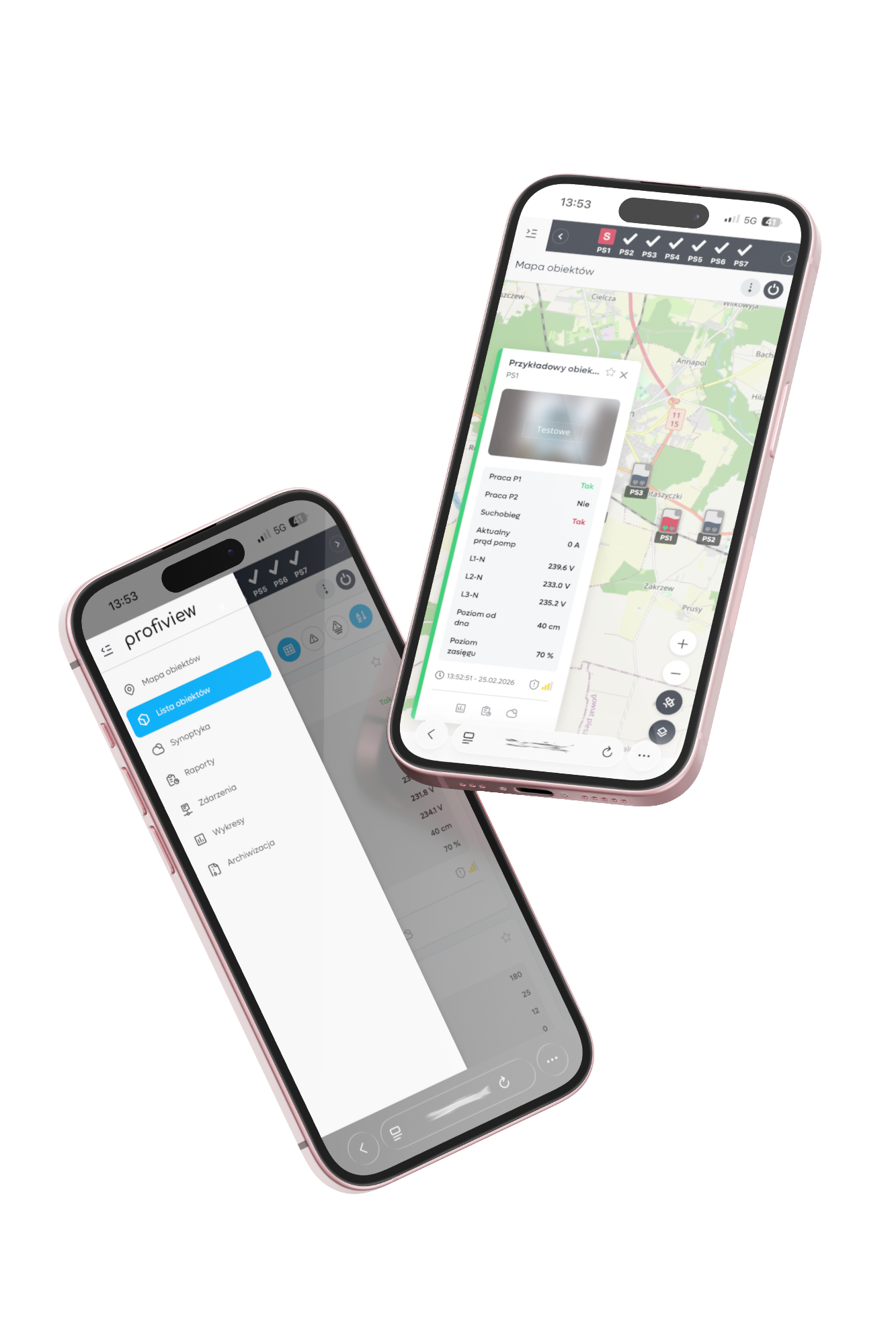 Widok smartfonu z aplikacją Profiview